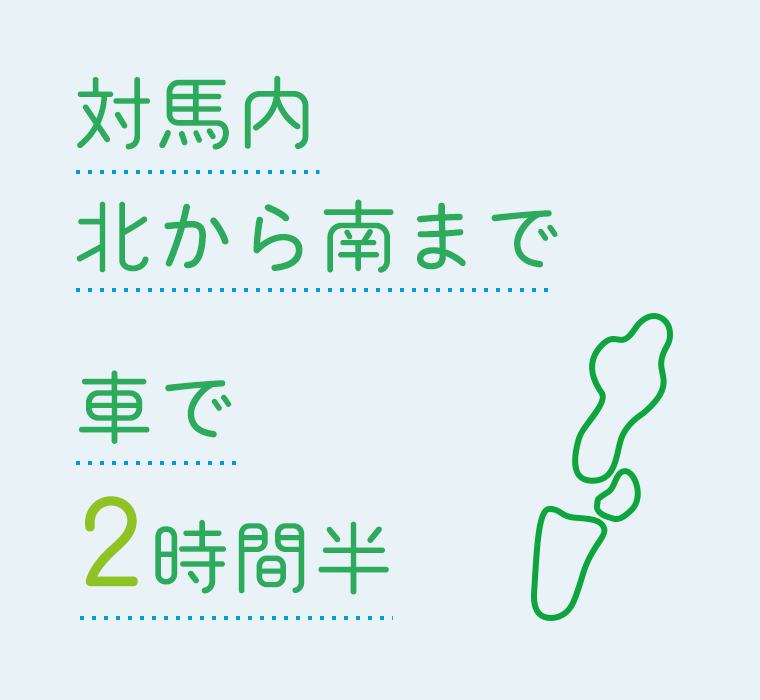 対馬内
                        北から南まで車で2時間半