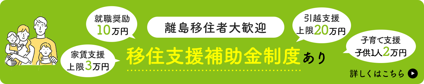 移住支援補助金制度あり